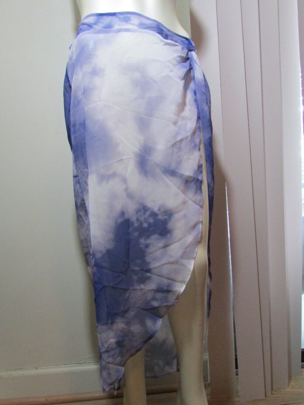 Halara Swim Cover Up Skirt / Sarong - Sheer Purple Tie Dye Swirls